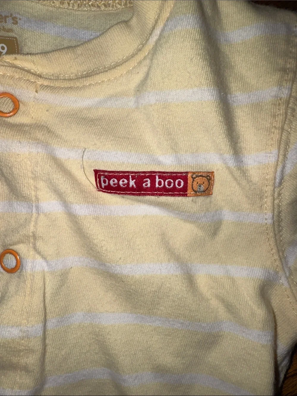 Carter's Yellow and White Striped Baby Romper